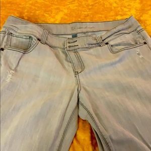 Gray slim slouch jeans